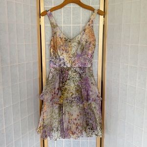 Colorful Spring Dress with Tulle Ruffled Skirt